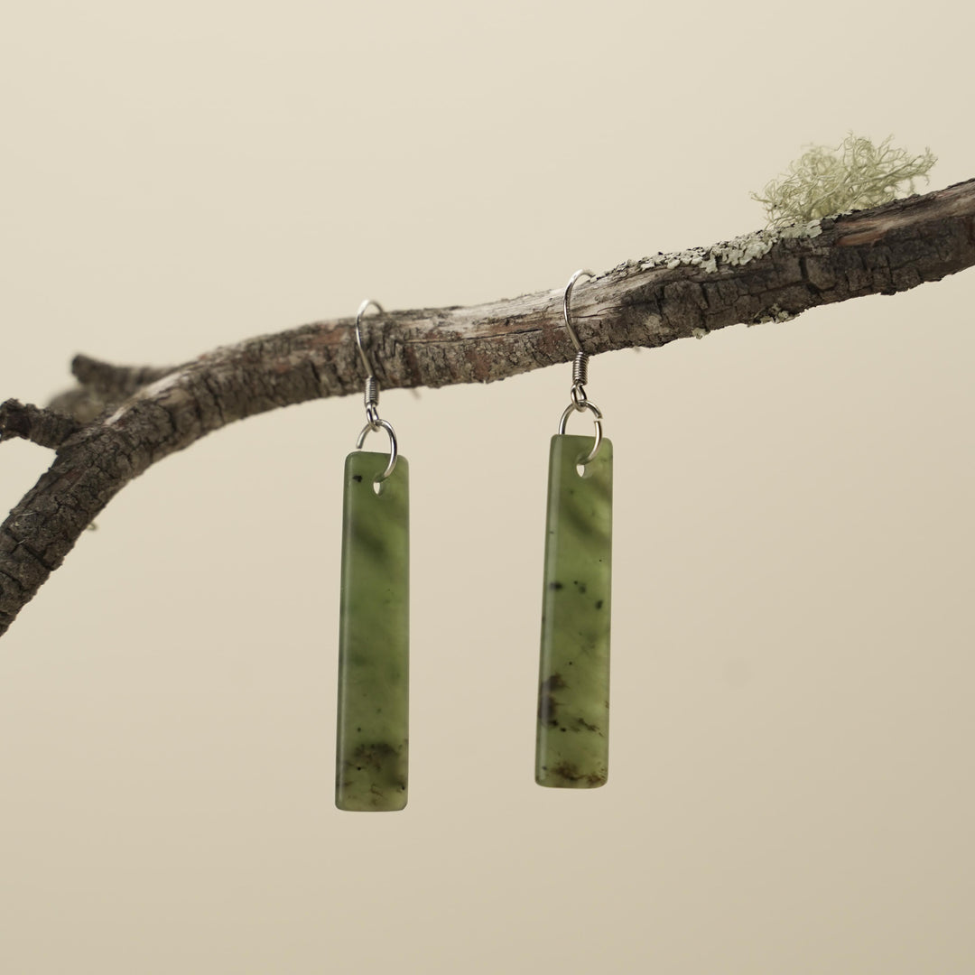 Kahurangi Pounamu Drop Earrings