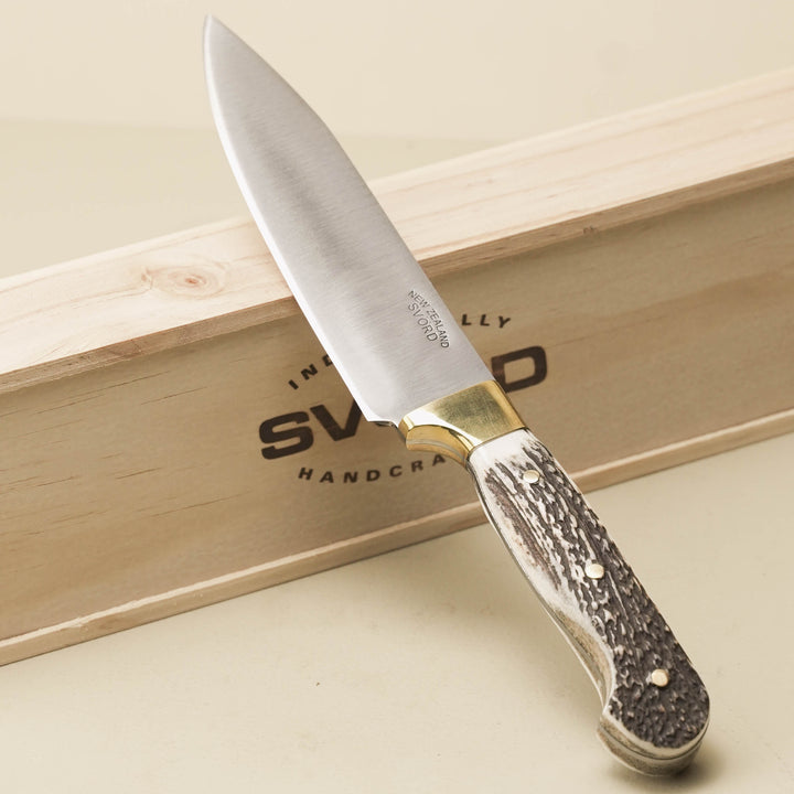 French Chef Knife NZ Stag Antler Handle 6½″