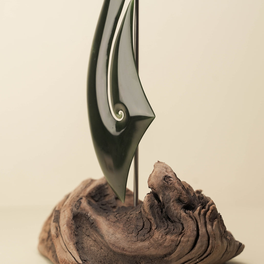 Hei Matau Sculpture Kawakawa Pounamu