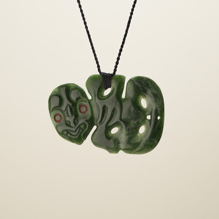 Hei Tiki Pounamu Pendant Kawakawa XL