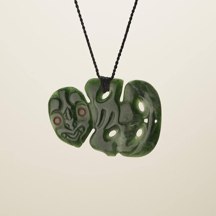 Hei Tiki Pounamu Pendant Kawakawa XL