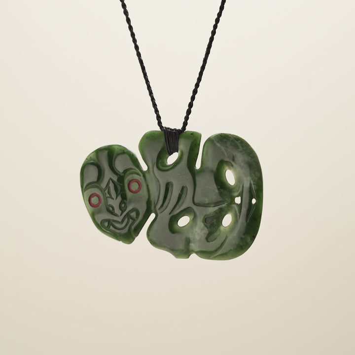Hei Tiki Pounamu Pendant Kawakawa XL