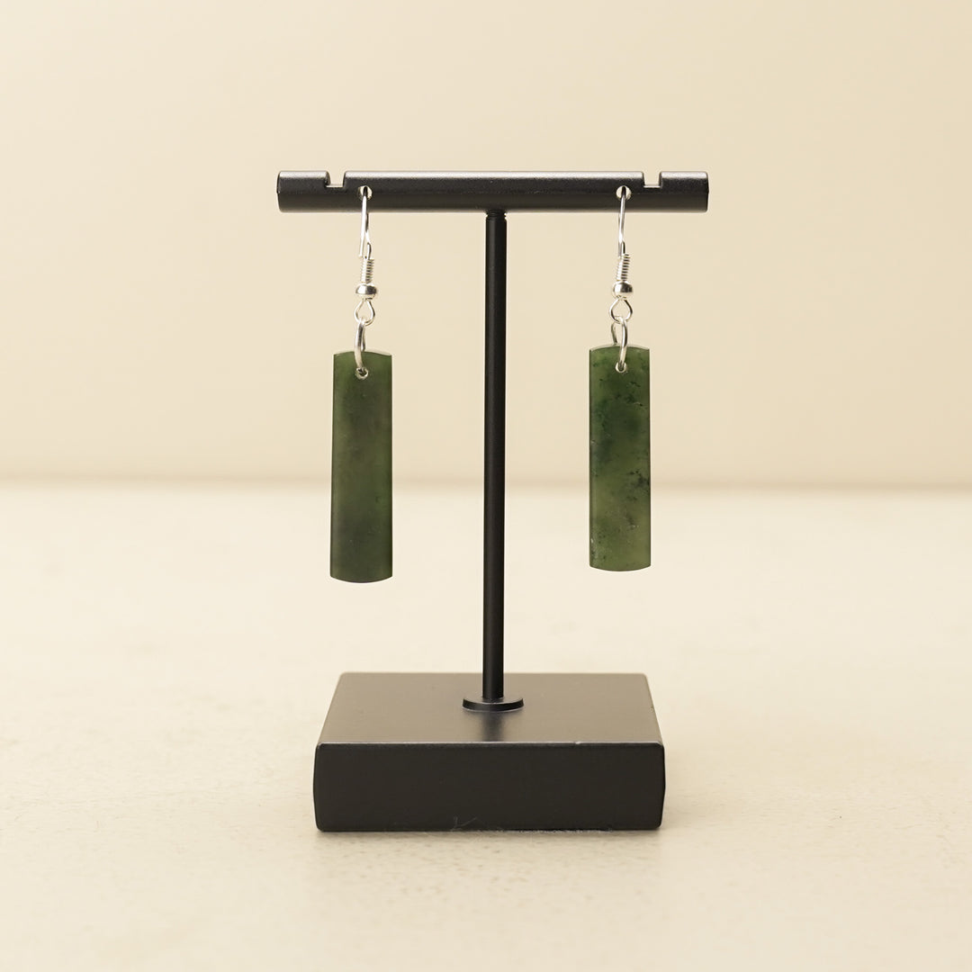 Bar Pounamu Drop Earrings