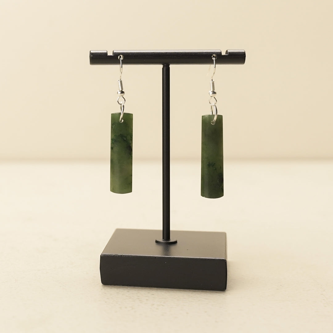 Bar Pounamu Drop Earrings