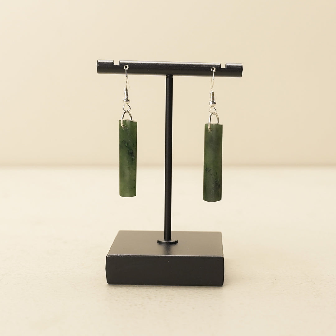 Bar Pounamu Drop Earrings