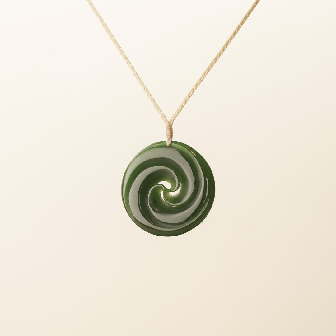 Kawakawa Large Double Koru Pounamu Pendant