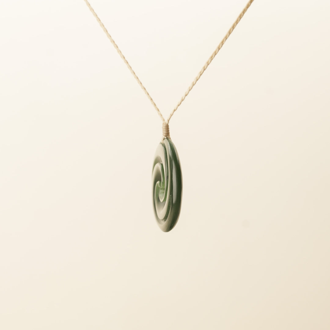 Kawakawa Large Double Koru Pounamu Pendant