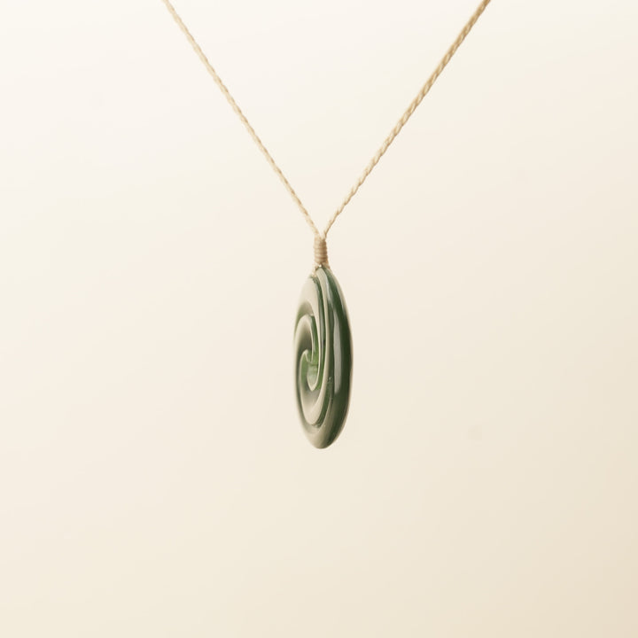 Kawakawa Large Double Koru Pounamu Pendant