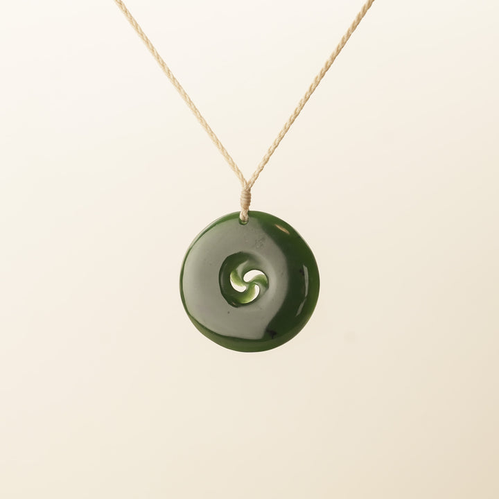 Kawakawa Large Double Koru Pounamu Pendant
