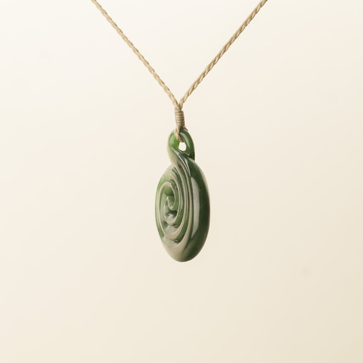 Large Pikorua Koru Pounamu Pendant