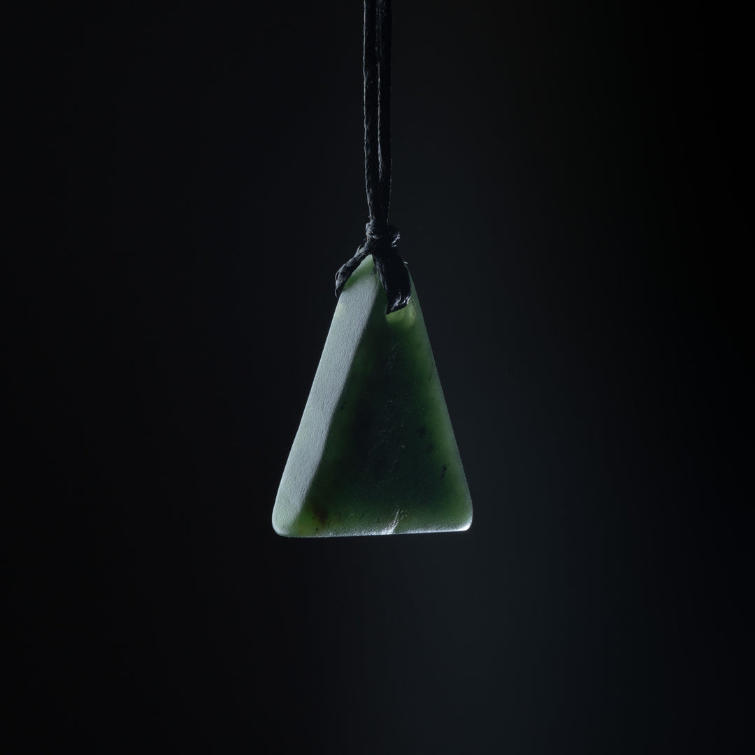 Natural greenstone drop pendant