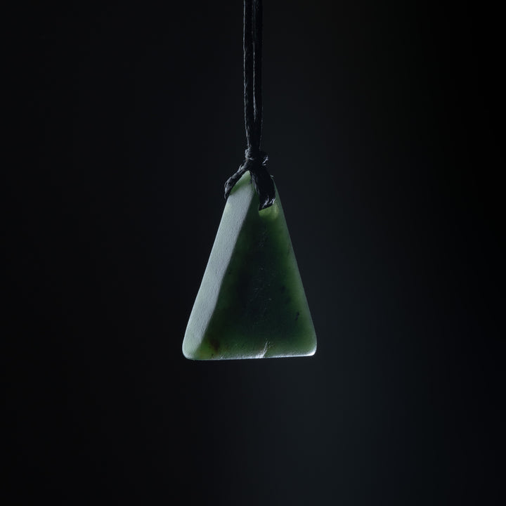 Natural greenstone drop pendant