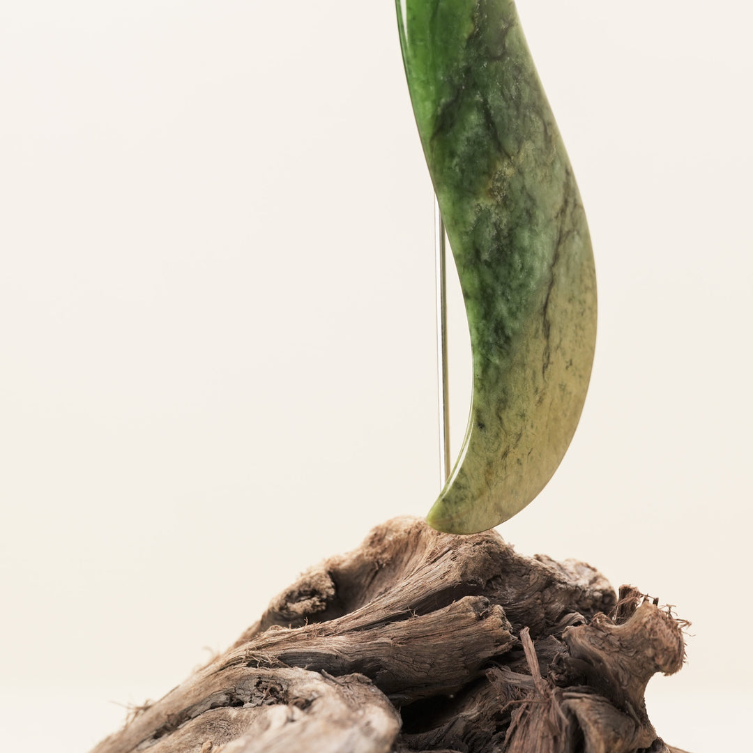 Contemporary Hei Matau Pounamu Sculpture