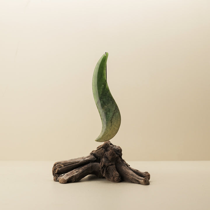 Contemporary Hei Matau Pounamu Sculpture
