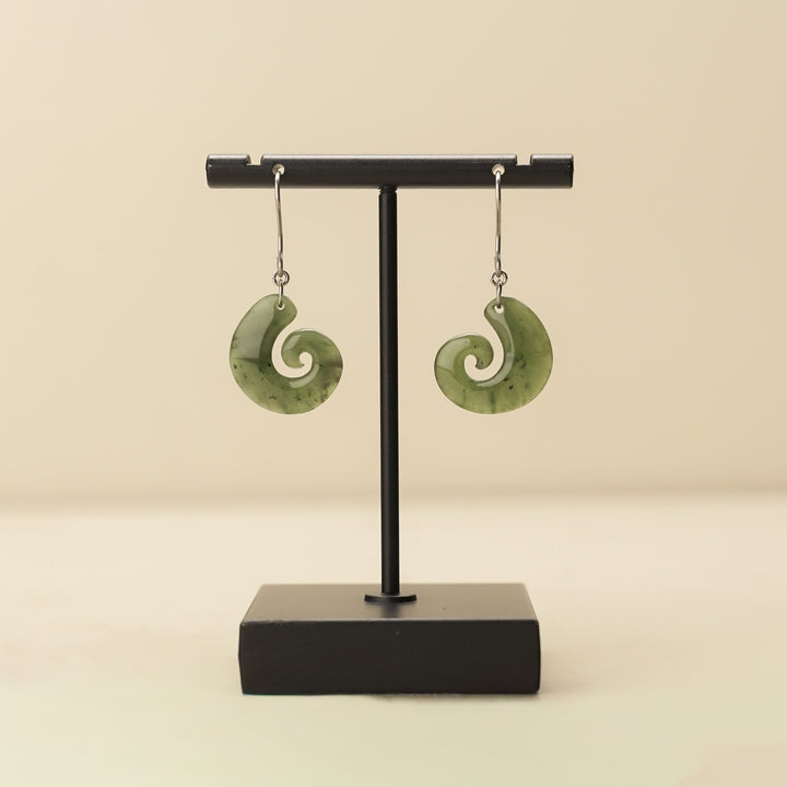 Greenstone Hei Matau Drop Earrings