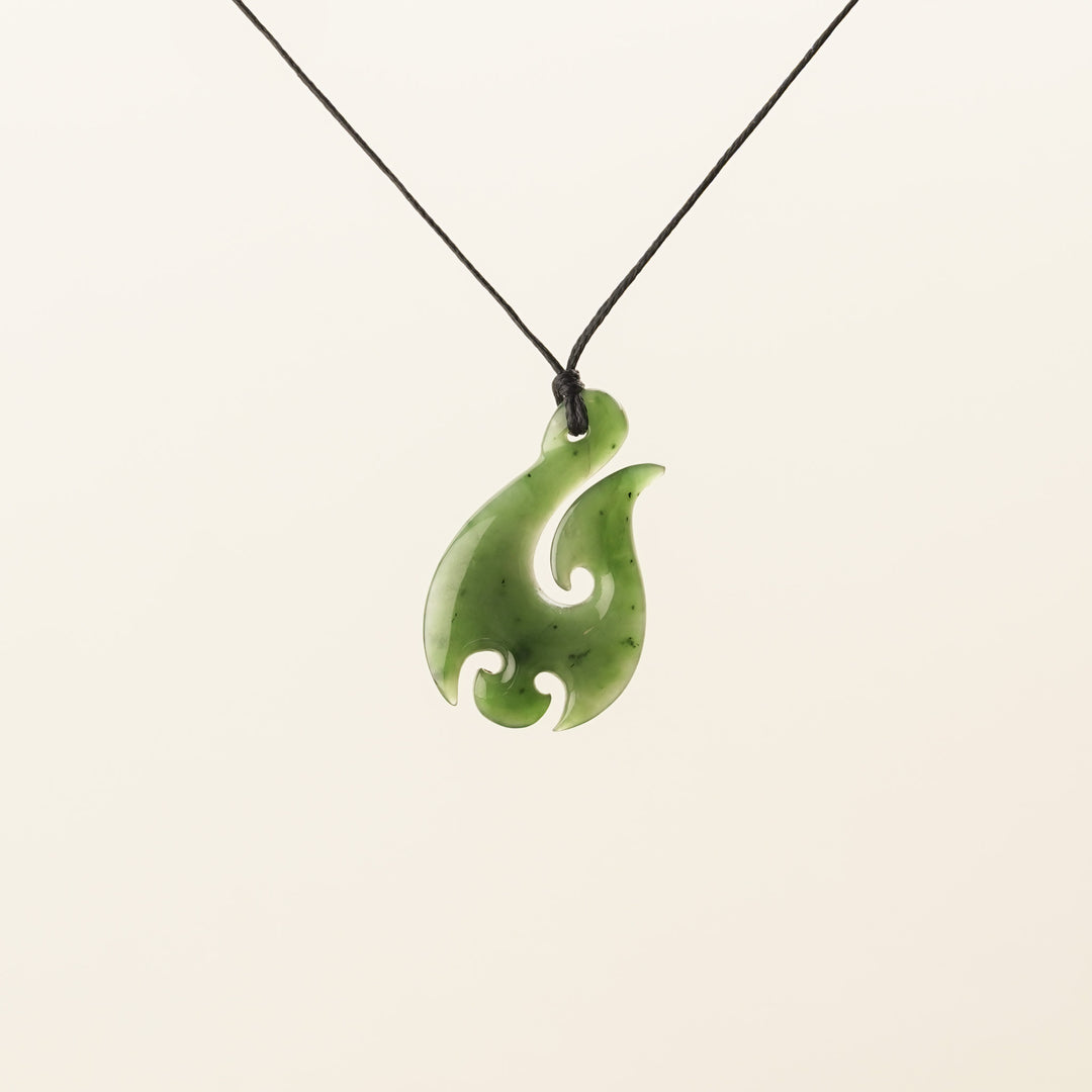 Greenstone Large Hei Matau Pendant.