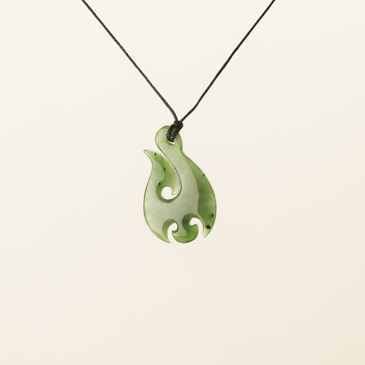 Greenstone Large Hei Matau Pendant.