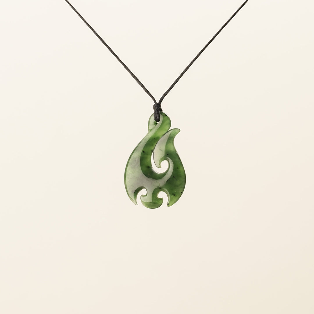 Greenstone Large Hei Matau Pendant.