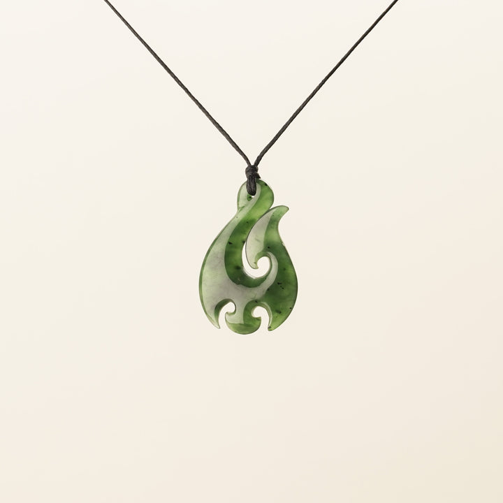 Greenstone Large Hei Matau Pendant.