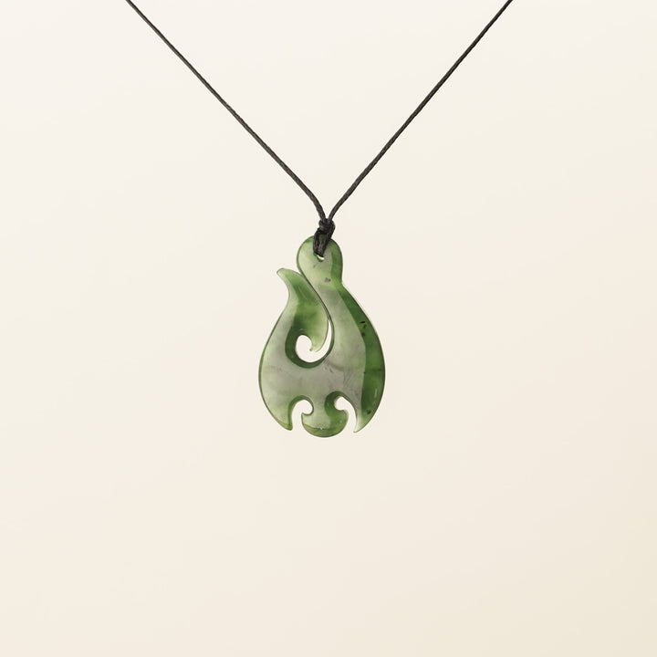 Greenstone Large Hei Matau Pendant.