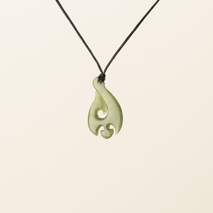 Greenstone Small Carved Koru Hei Matau Pendant