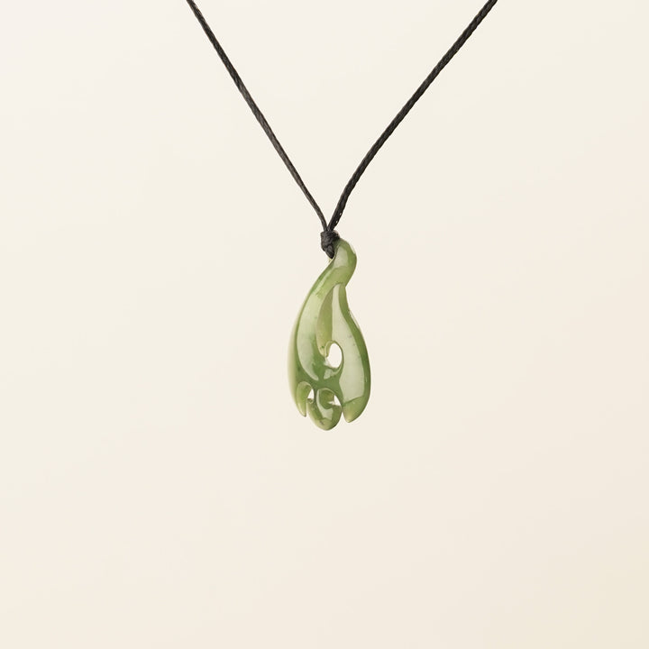 Greenstone Small Carved Koru Hei Matau Pendant