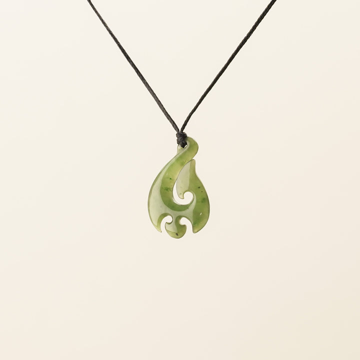 Greenstone Small Carved Koru Hei Matau Pendant