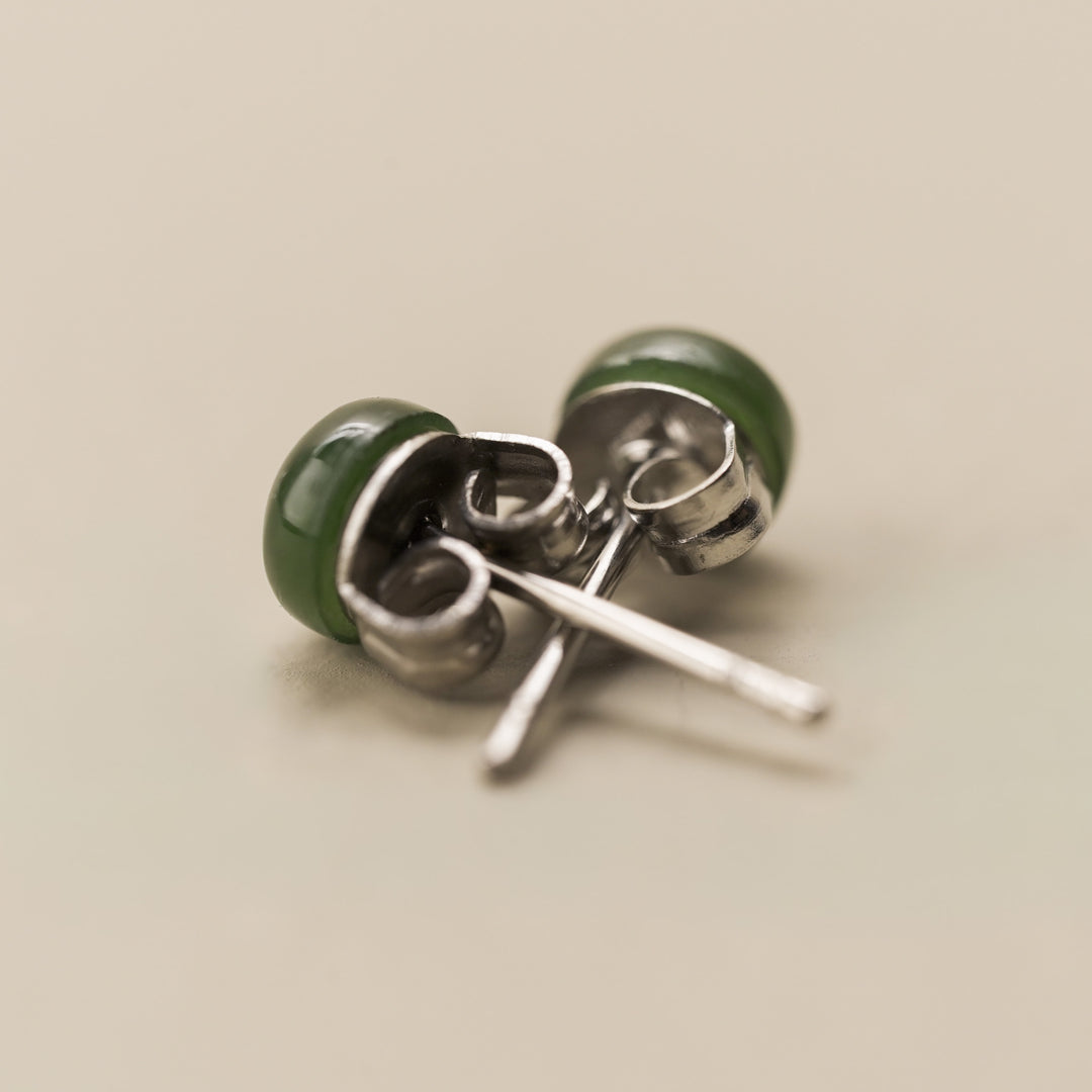 Greenstone Classic Round Stud Earrings