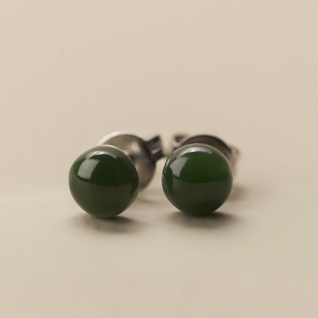 Greenstone Classic Round Stud Earrings