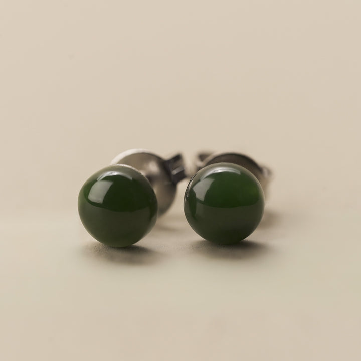 Greenstone Classic Round Stud Earrings