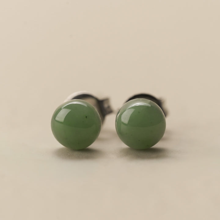 Greenstone Classic Round Stud Earrings
