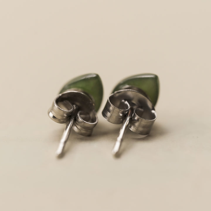Greenstone Teardrop Stud Earrings