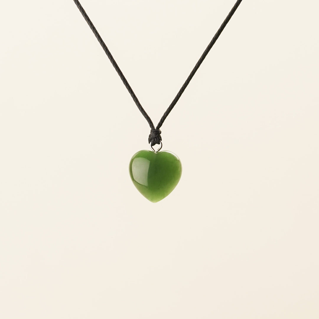 Greenstone XS Puffed Heart Manawa Pendant