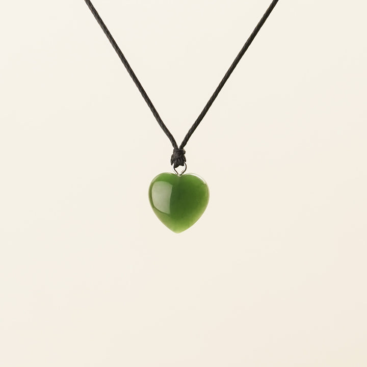Greenstone XS Puffed Heart Manawa Pendant