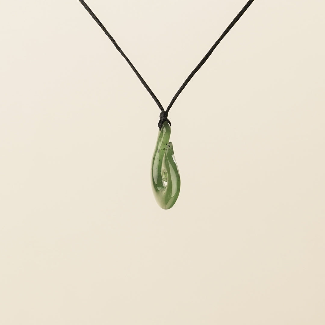 Greenstone Small Koru Curl Hei Matau Pendant