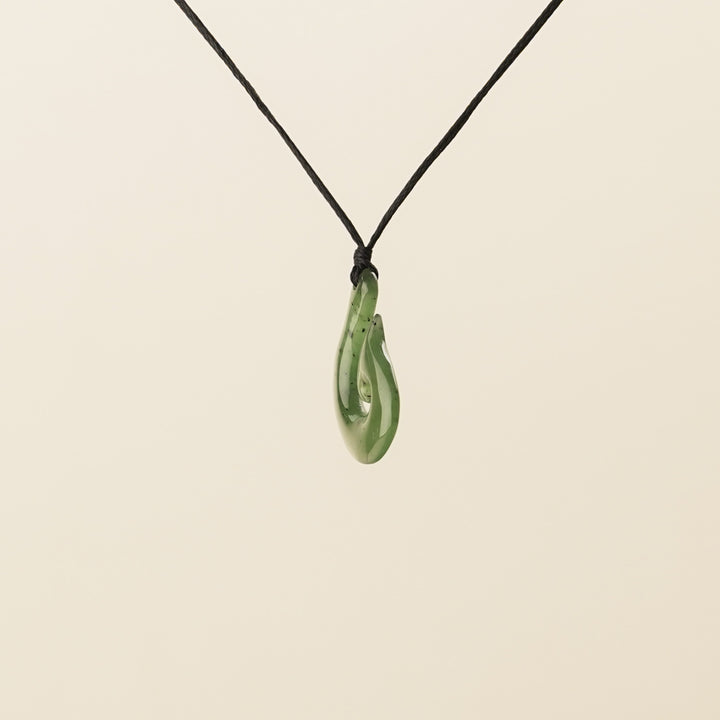 Greenstone Small Koru Curl Hei Matau Pendant