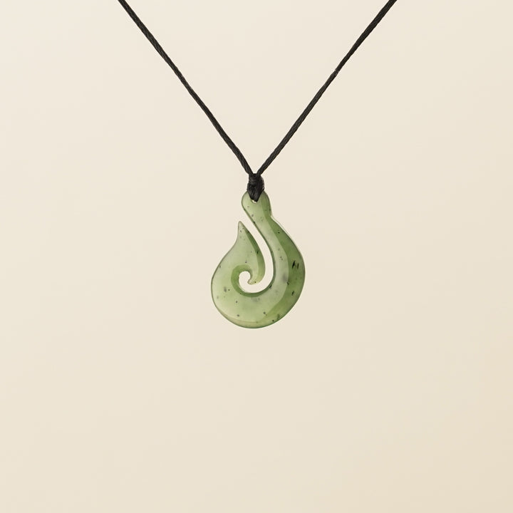 Greenstone Small Koru Curl Hei Matau Pendant