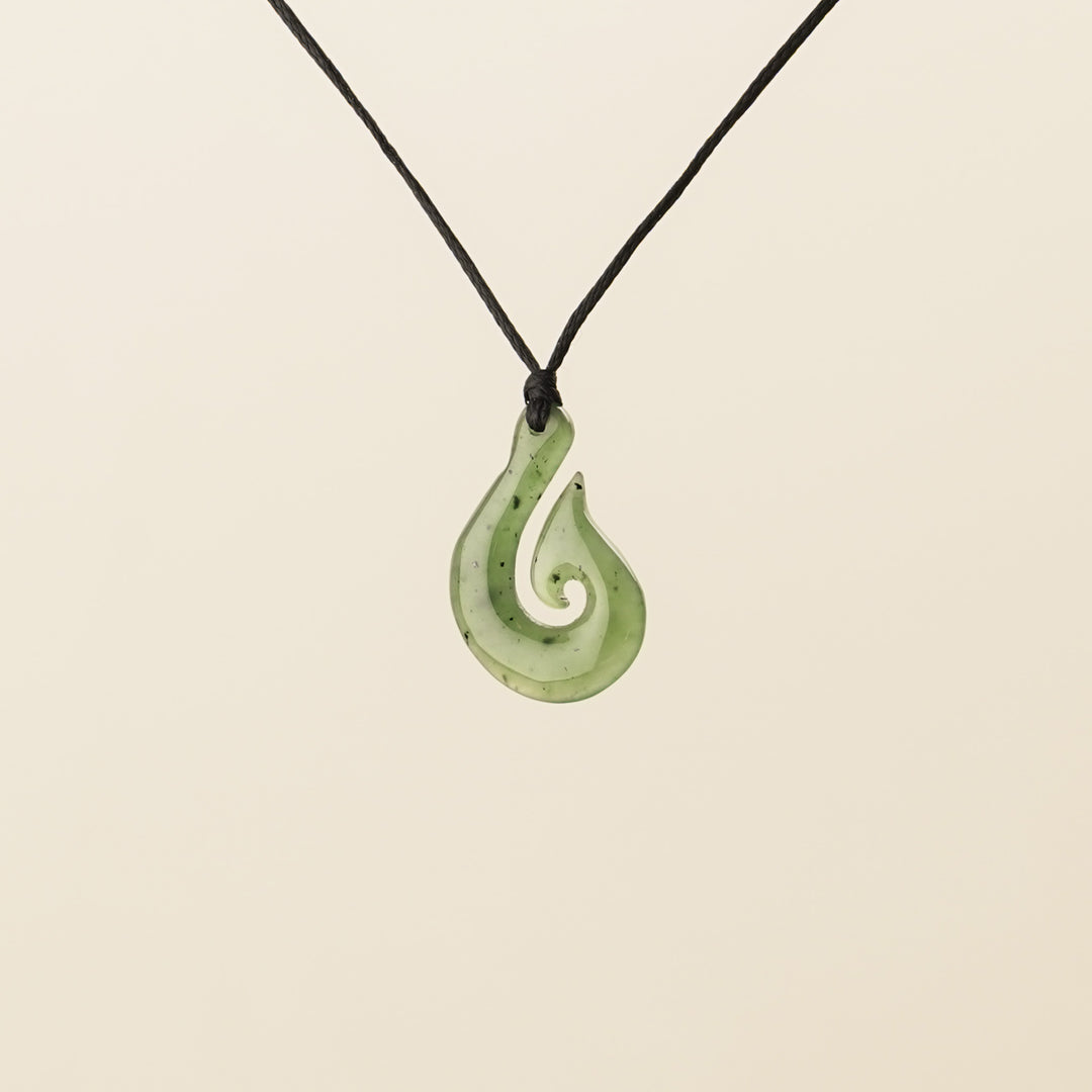 Greenstone Small Koru Curl Hei Matau Pendant