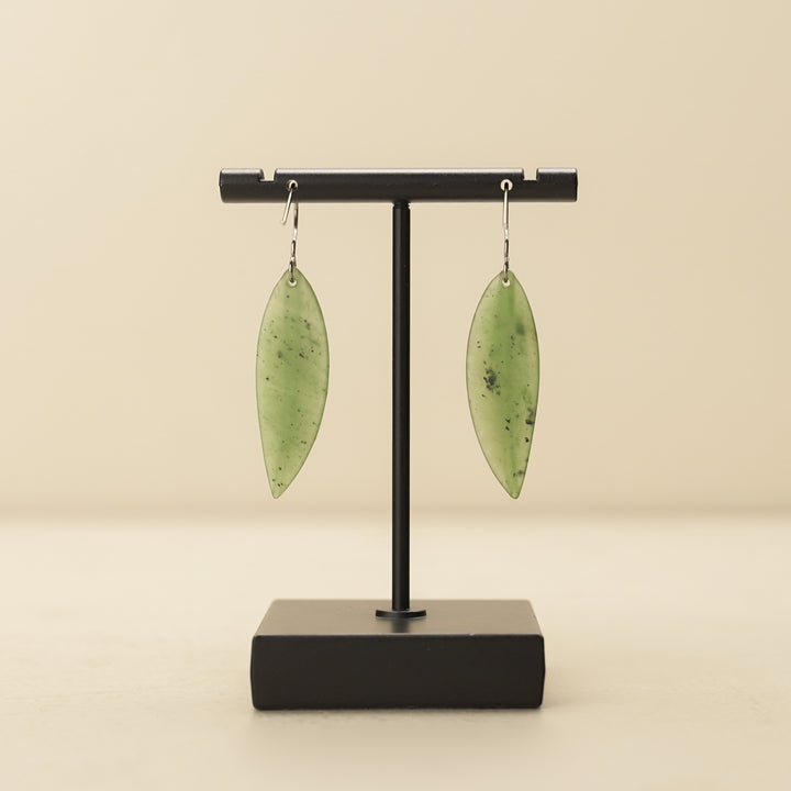 Leaf Greenstone Drop Earrings