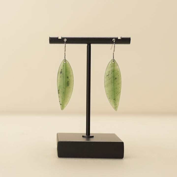 Leaf Greenstone Drop Earrings