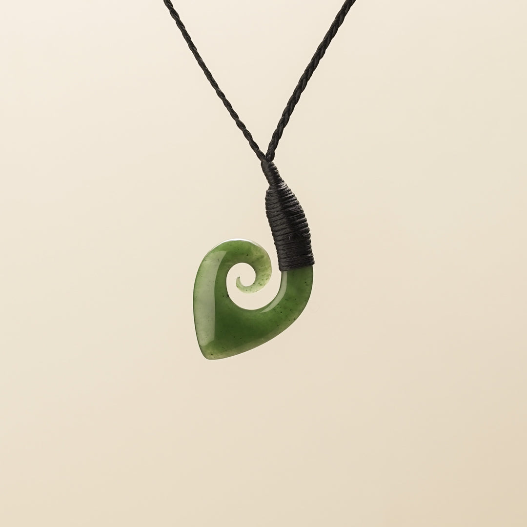Medium Bound Hei Matau Greenstone Pendant