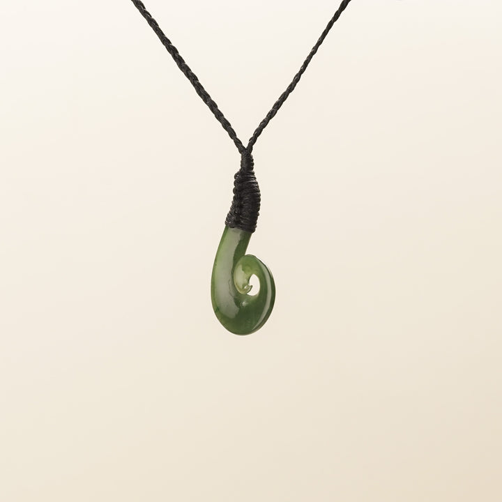 Greenstone Koru with Hei Matau Pendant