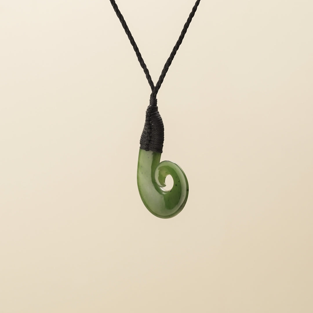 Large Bound Hei Matau Greenstone Pendant