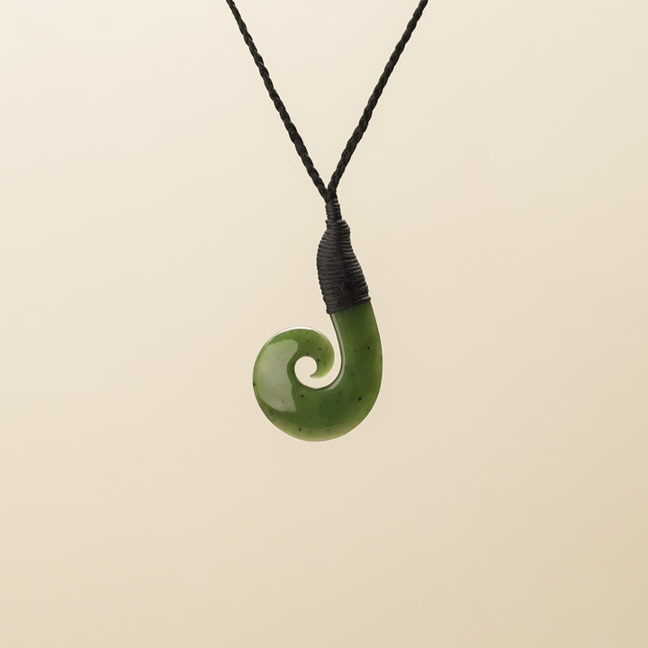 Large Bound Hei Matau Greenstone Pendant