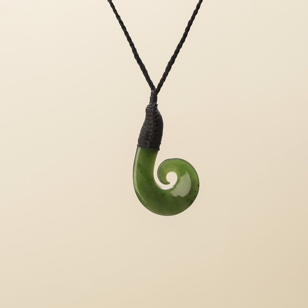 Large Bound Hei Matau Greenstone Pendant