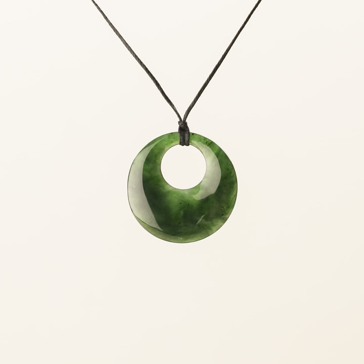 Greenstone Large Offset Porowhita Pendant