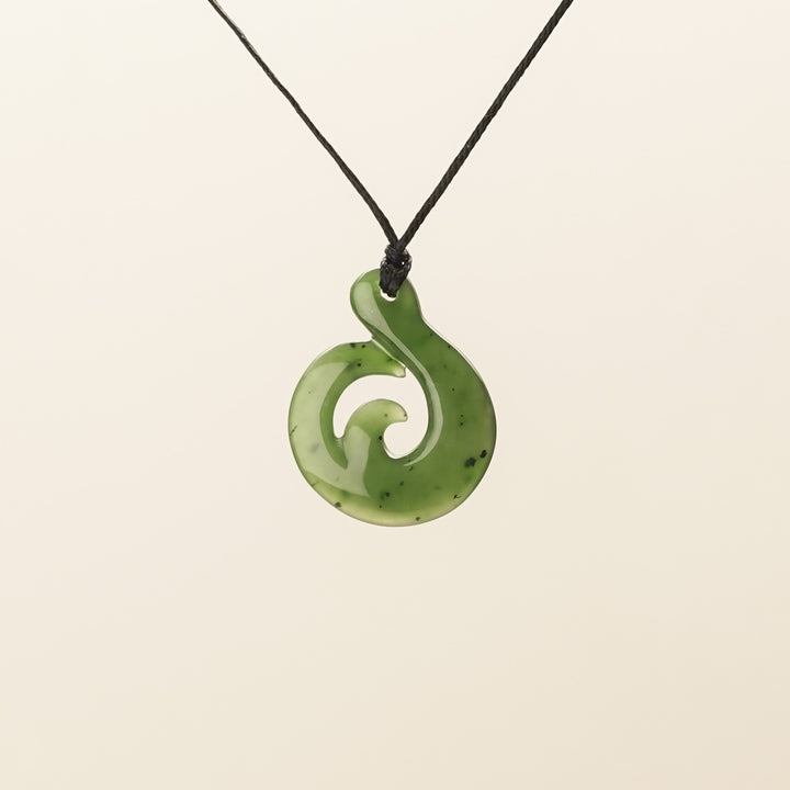 Medium Round Hei Matau Greenstone Pendant