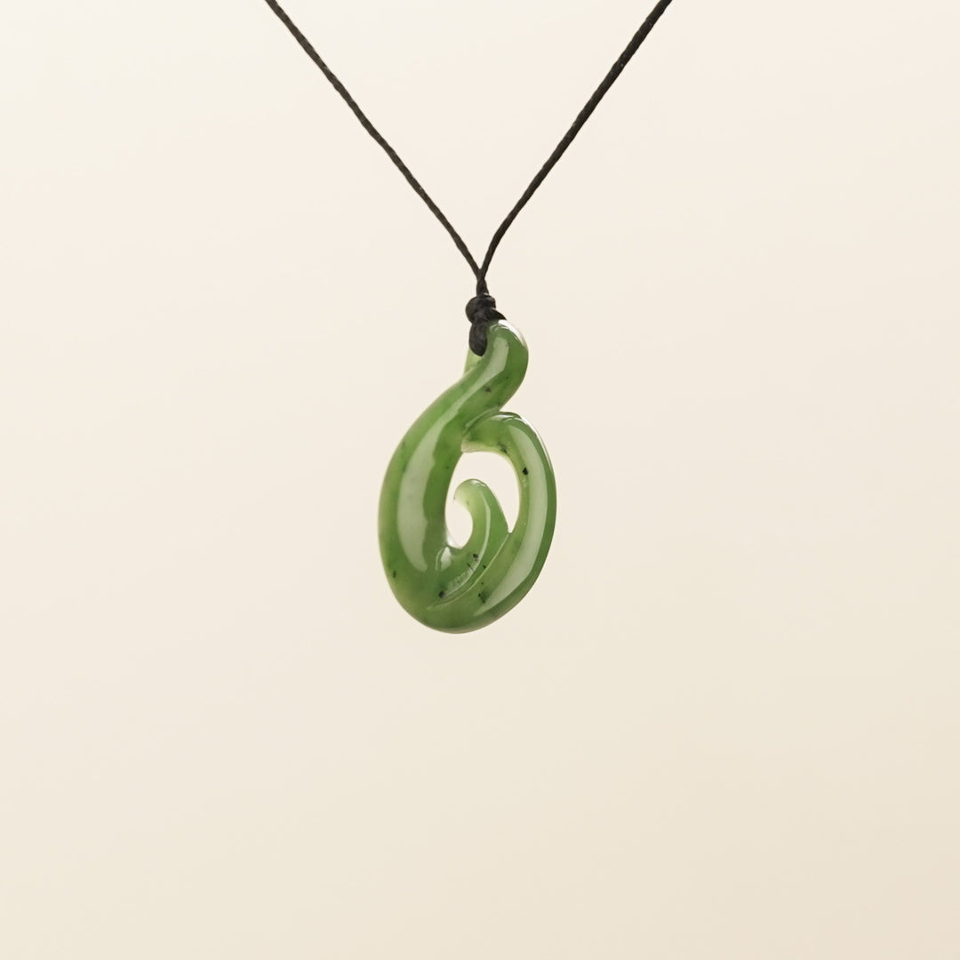 Medium Round Hei Matau Greenstone Pendant