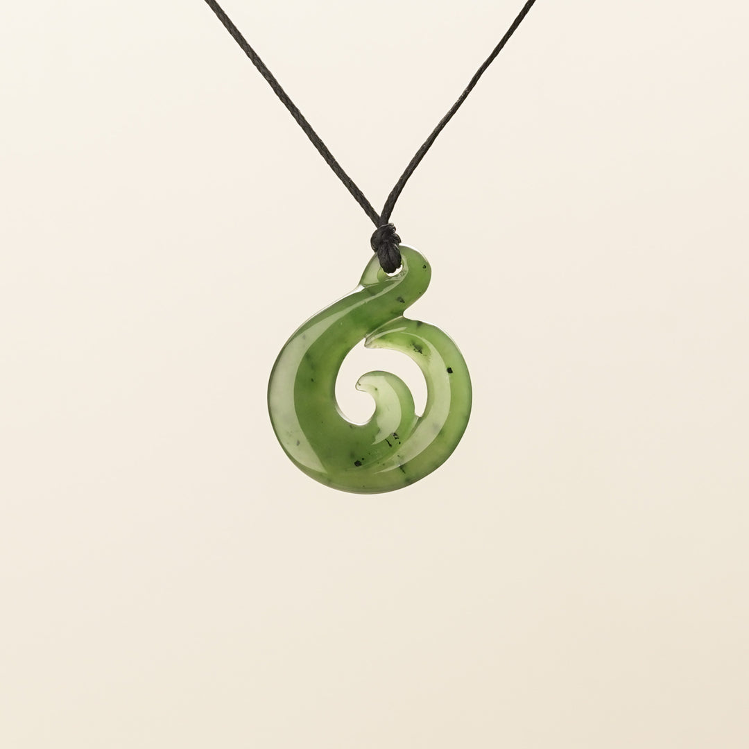 Medium Round Hei Matau Greenstone Pendant