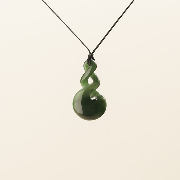 Medium Double Pikorua Greenstone Pendant